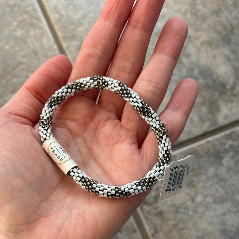 Nordstrom Black and White Beaded Bracelet